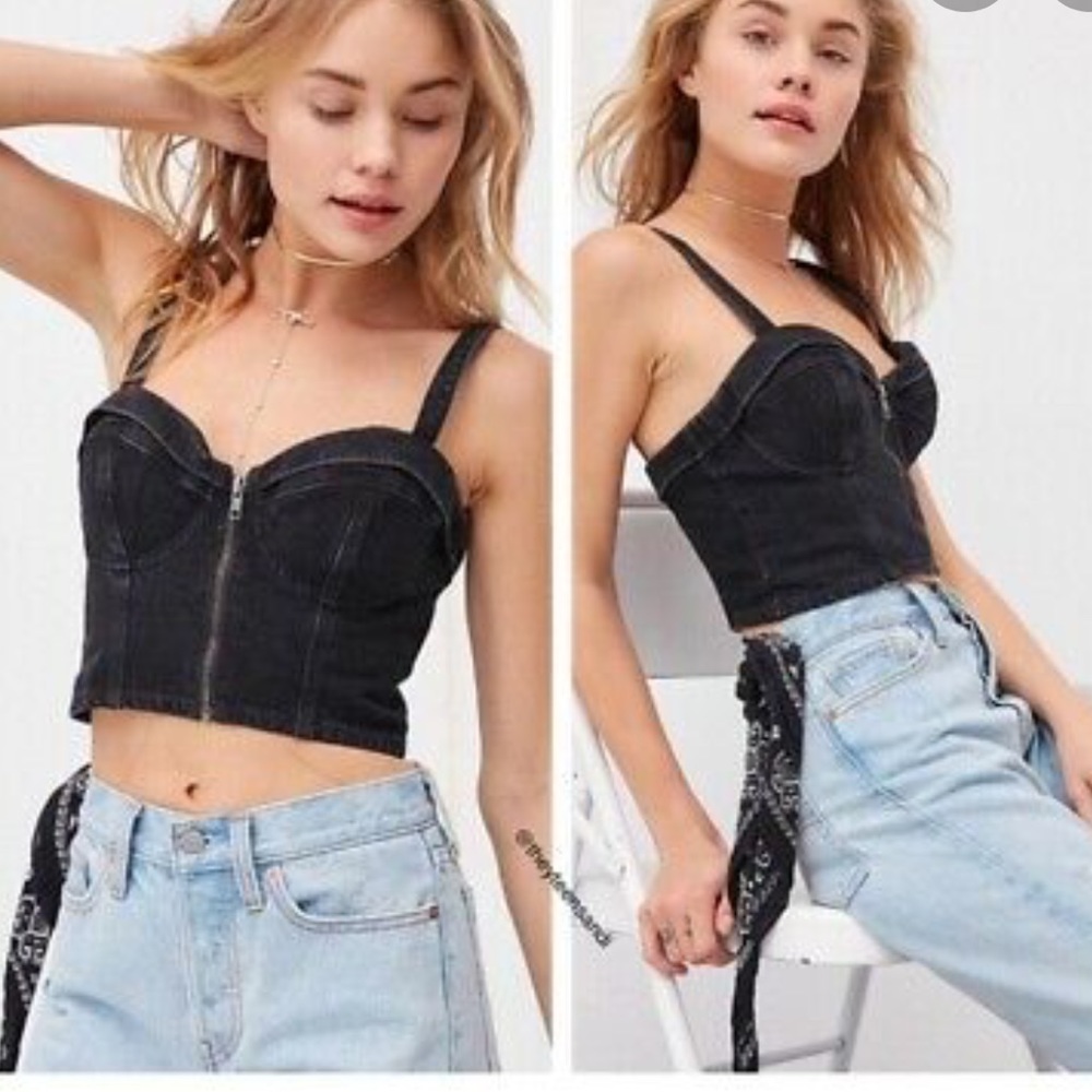 Guess denim bustier top